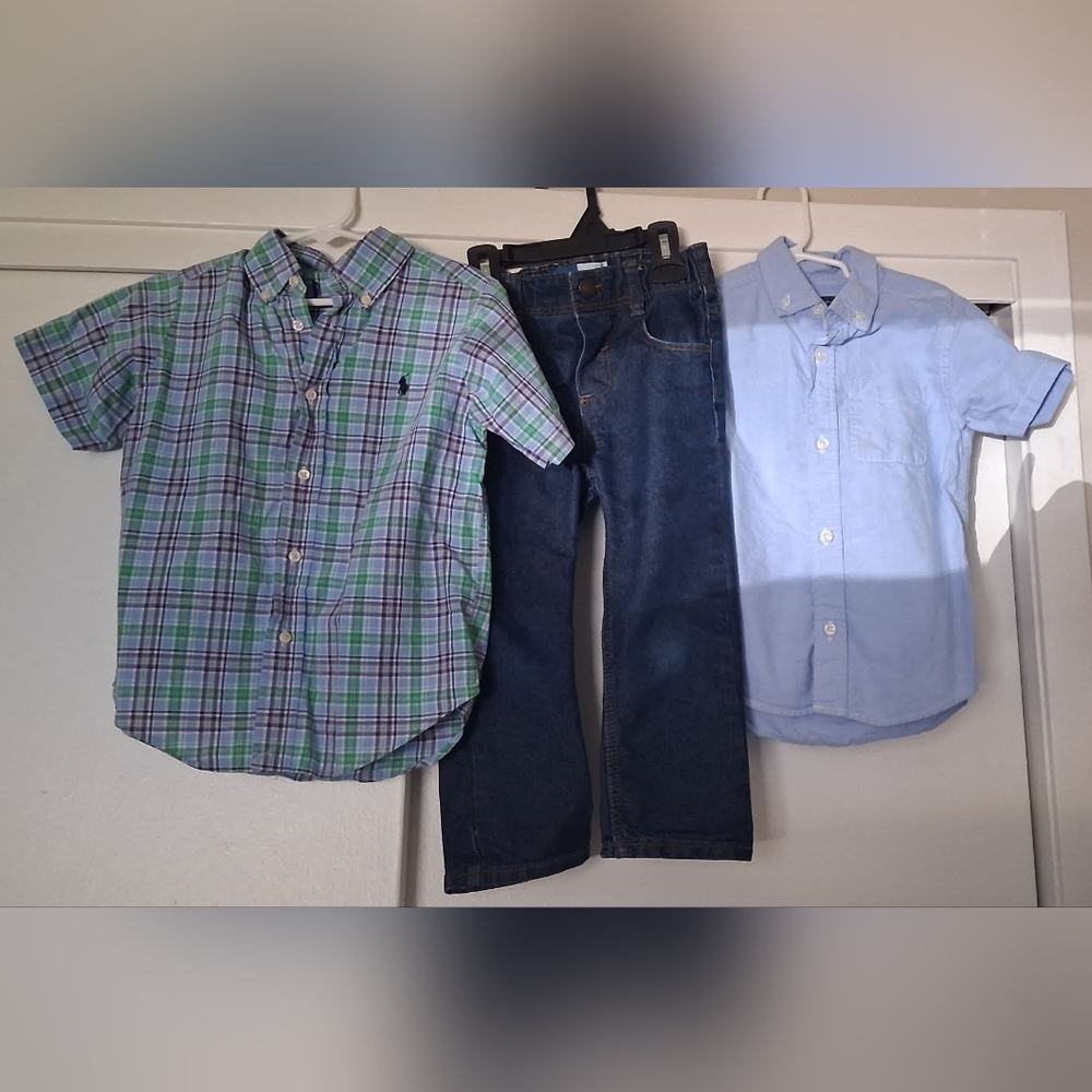 Polo by Ralph Lauren Green and Blue Button Down Shirts